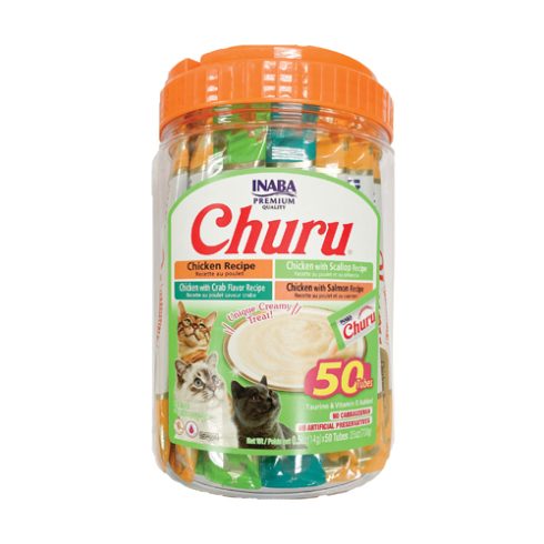 INABA Cat Churu Purées Variety Pack (50) Chicken Seafood Recipes