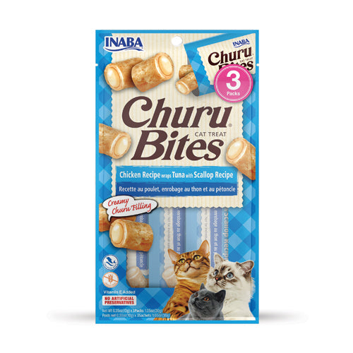 INABA Cat Churu Bites Chicken Recipe Wraps Tuna with Scallop Recipe
