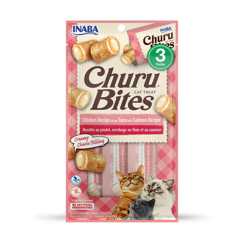INABA Cat Churu Bites Chicken Recipe Wraps Tuna with Salmon Recipe
