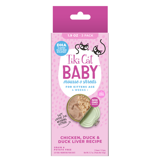 Tiki Cat Baby Mousse & Shreds Chicken, Duck & Duck Liver