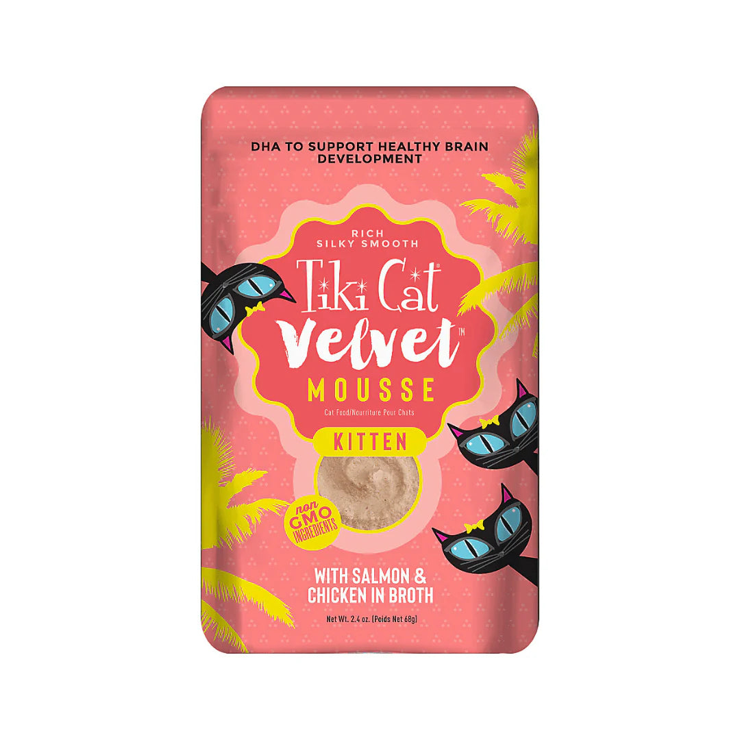 Tiki Cat Velvet Kitten Mousse Salmon & Chicken in Broth