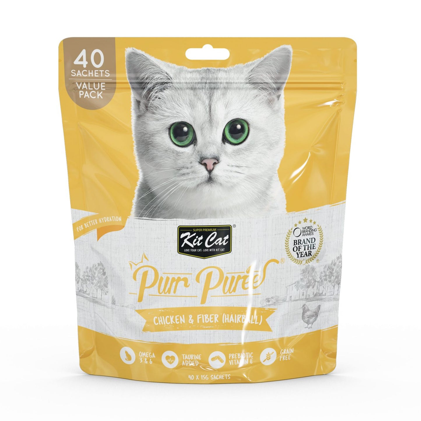 KitCat PurrPuree Chicken & Fiber (Hairball)