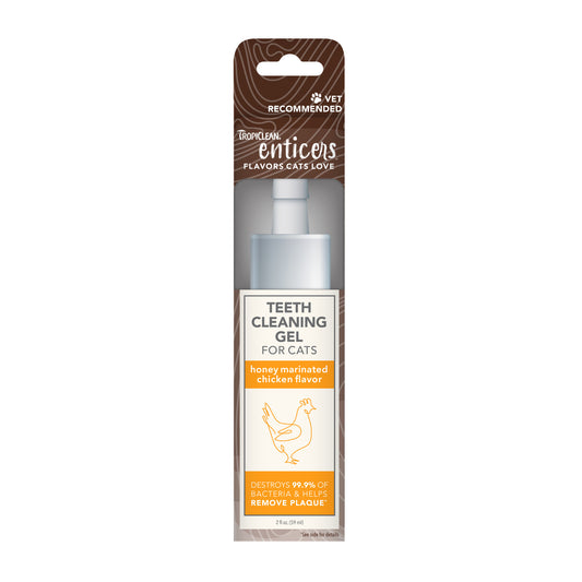 Tropiclean Enticers Teeth Cleaning Gel Honey Marinated Chicken for Cats