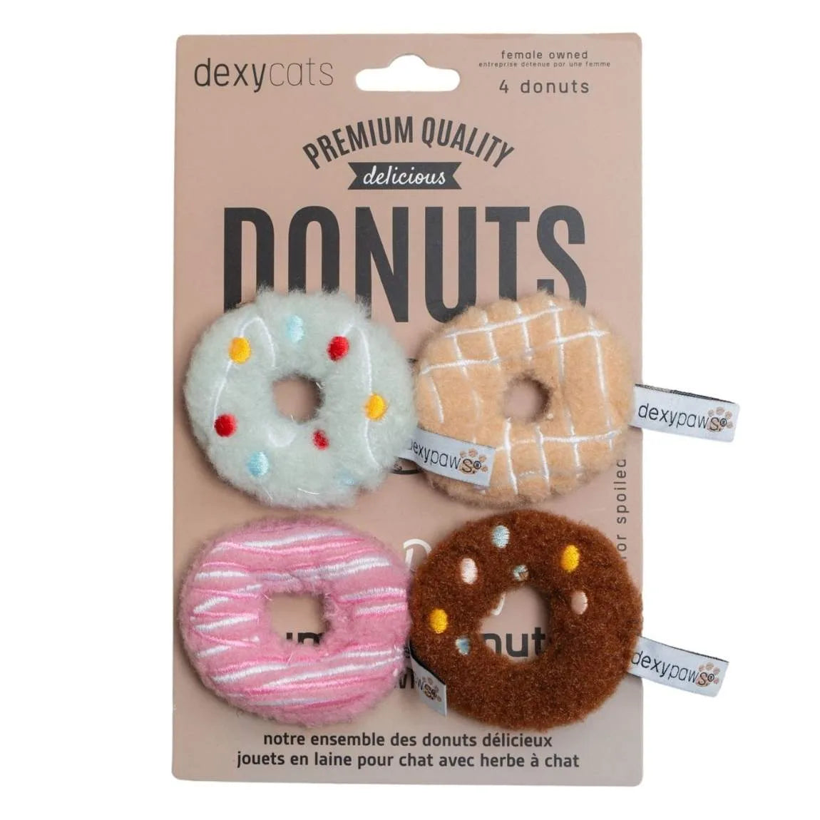 Dexypaws Plush Cat Toys Donut