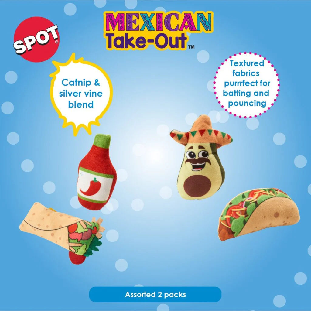 SPOT Mexican Take Out Assorted Cat Toy