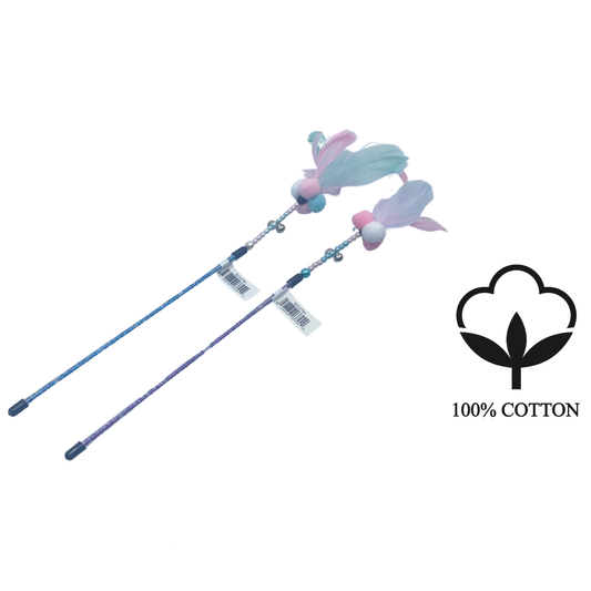 Bud-Z Feather Duster Toy For Cats Cotton Candy Multi Balls Cat 35cm