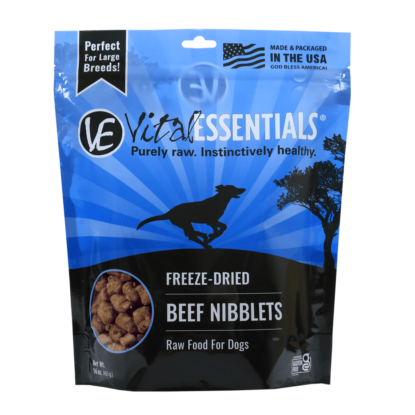 VE Dog Beef Freeze-Dried Nibblets Food 16 oz