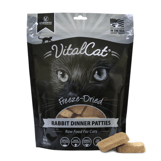 VE VitalCat Rabbit Freeze-Dried Mini Patties Food 8 oz
