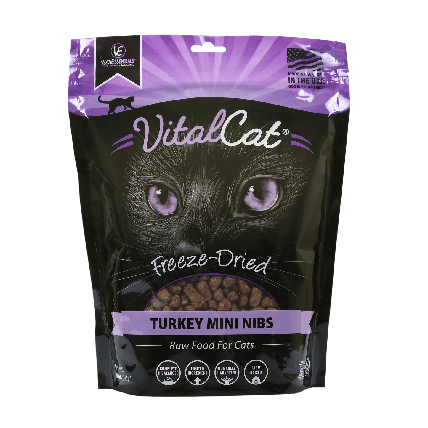 VE VitalCat Turkey Freeze-Dried Mini Nibs Food 12 oz