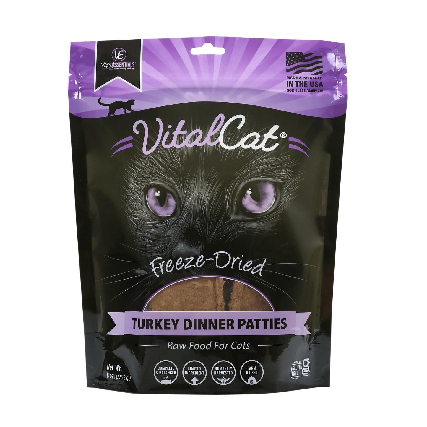 VE VitalCat Turkey Freeze-Dried Mini Patties Food 8 oz