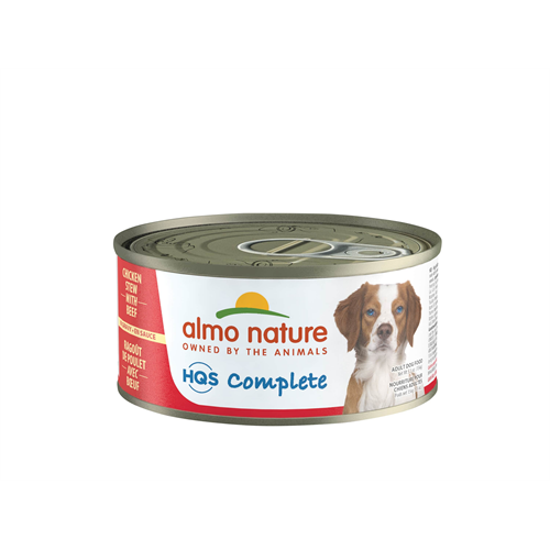 Almo Nature HQS Complete Chicken Stew Beef and Carrot Dog Can