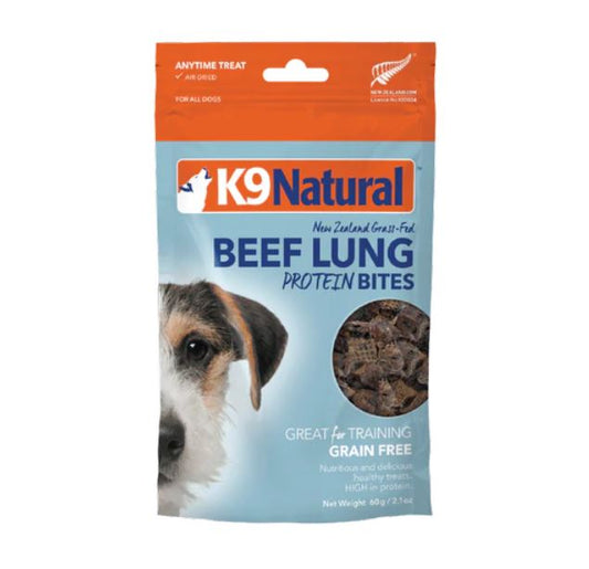K9 Beef Lung Protein Bites Dog Treat 60g