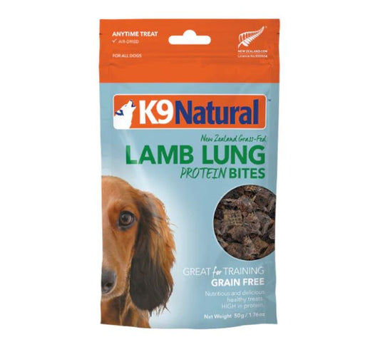 K9 Lamb Lung Protein Bites Dog Treat 50g
