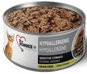 1st Choice Grain-Free Canned Cat Pate Hypoallergenic Adult (Duck)