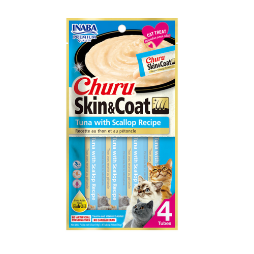 INABA Cat Churu Skin & Coat (Tuna w/ Scallop Recipe)