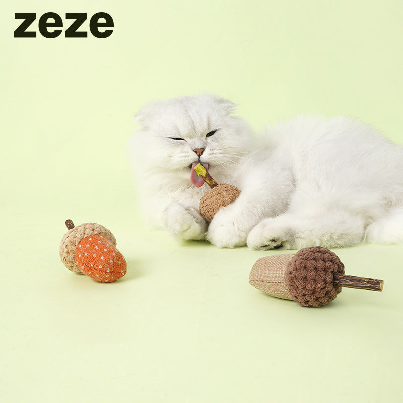 Zeze Catnip & Silvervine Toy - Acorn 3pks