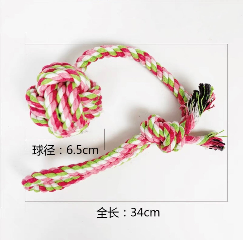 PT Ball-Knot Rope Dog Toys