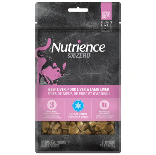 Nutrience SubZero Freeze Dried Beef Liver, Pork Liver & Lamb Liver Cat Treats