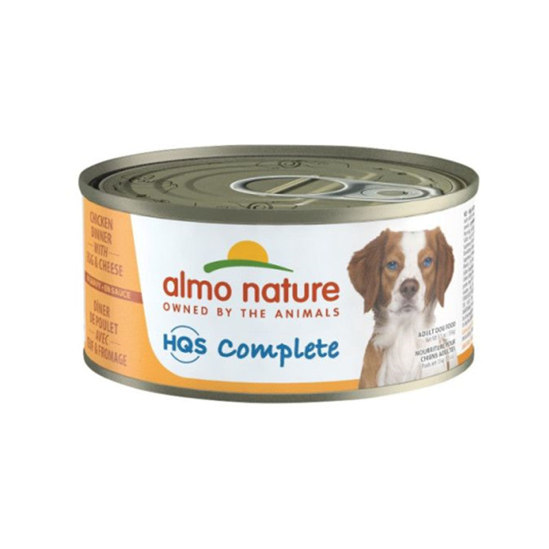 Almo Nature HQS Complete Chicken Dinner w/ Egg & Cheese Dog Can