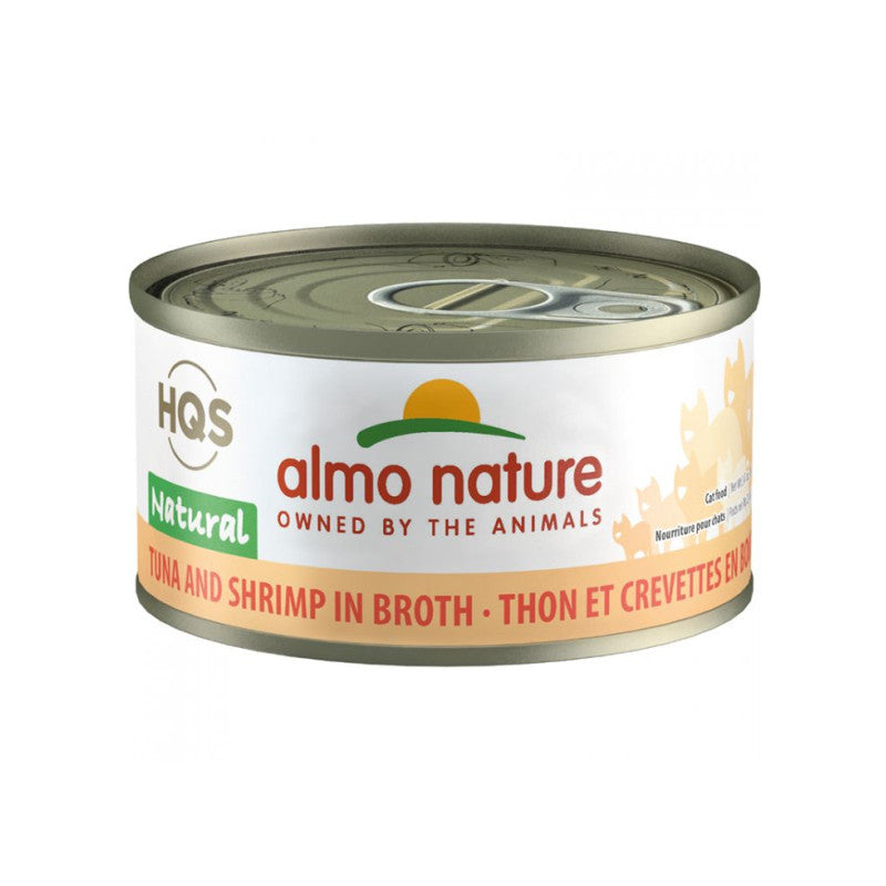 Almo Nature HQS Natural Tuna w/ Shrimp in Broth Cat Can