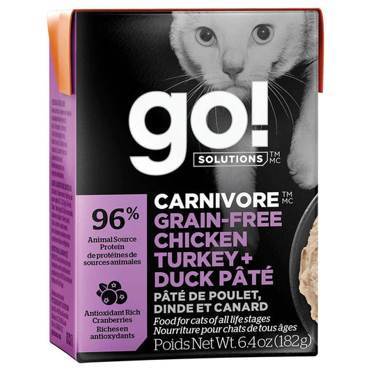 GO! Carnivore Grain Free Chicken Turkey and Duck Pate CAT