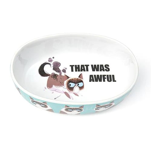 Petrageous Designs Grumpy Cat THIS IS AWFUL 7" Oval Bowl, Blue 2 cups